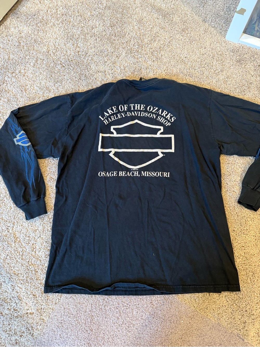 Y2K 2005 Harley-Davidson Missouri Black Long-Sleeve Tee Graphic Sz Large - Picture 8 of 10